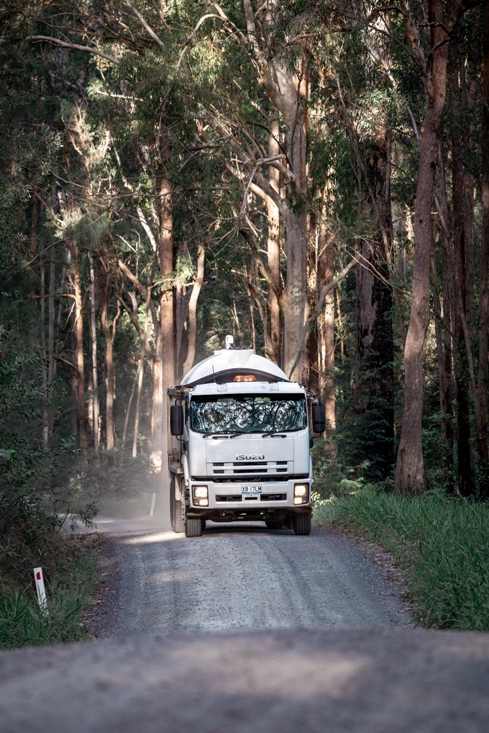 The WaterKeg truck - a delivery of bulk water in the Moreton Bay hinterland. 