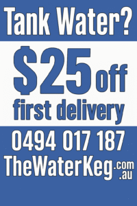 The WaterKeg provides a discount on the first tank water refill or top up in Peachester on the Sunshine Coast